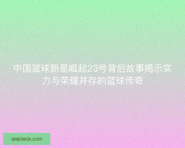 中国篮球新星崛起23号背后故事揭示实力与荣耀并存的篮球传奇
